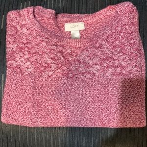 Loft pink knit cable sweater